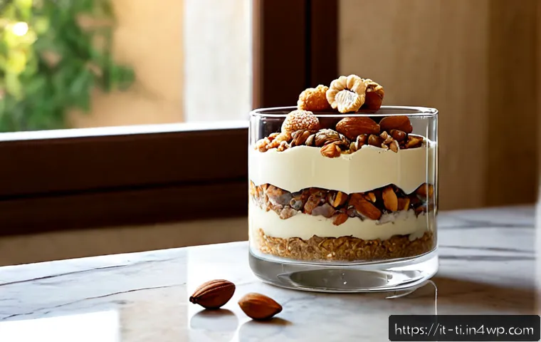 Home 17 건조 식품을 활용한 창의적인 디저트 만들기 - Photorealistic Italian home kitchen scene, an elegant creative dessert made with dried figs, toasted...